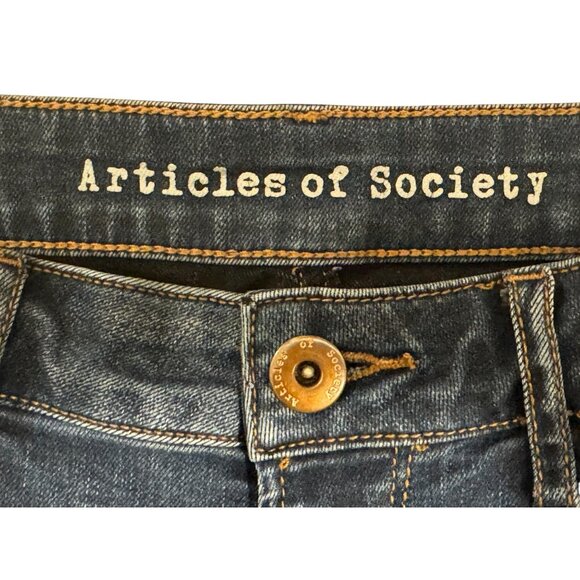 Articles of Society Sarah Mid-Rise Medium Blue Skinny Jeans Size 28 Stretch - Picture 4 of 11